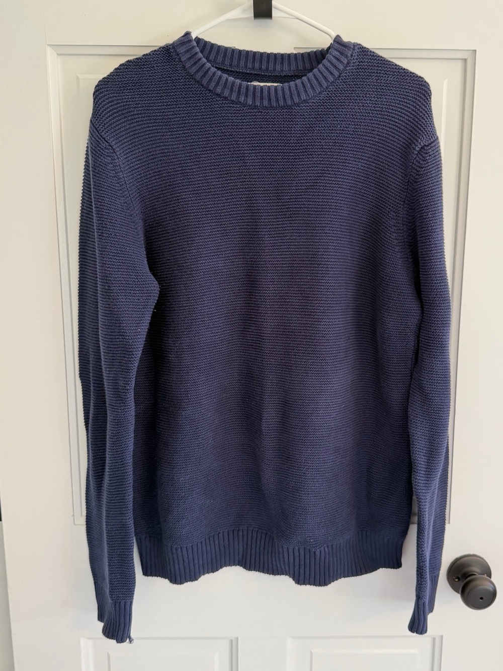 Pact‎ Organic Cotton Crewneck Sweater Blue Textured Knit Men’s Medium